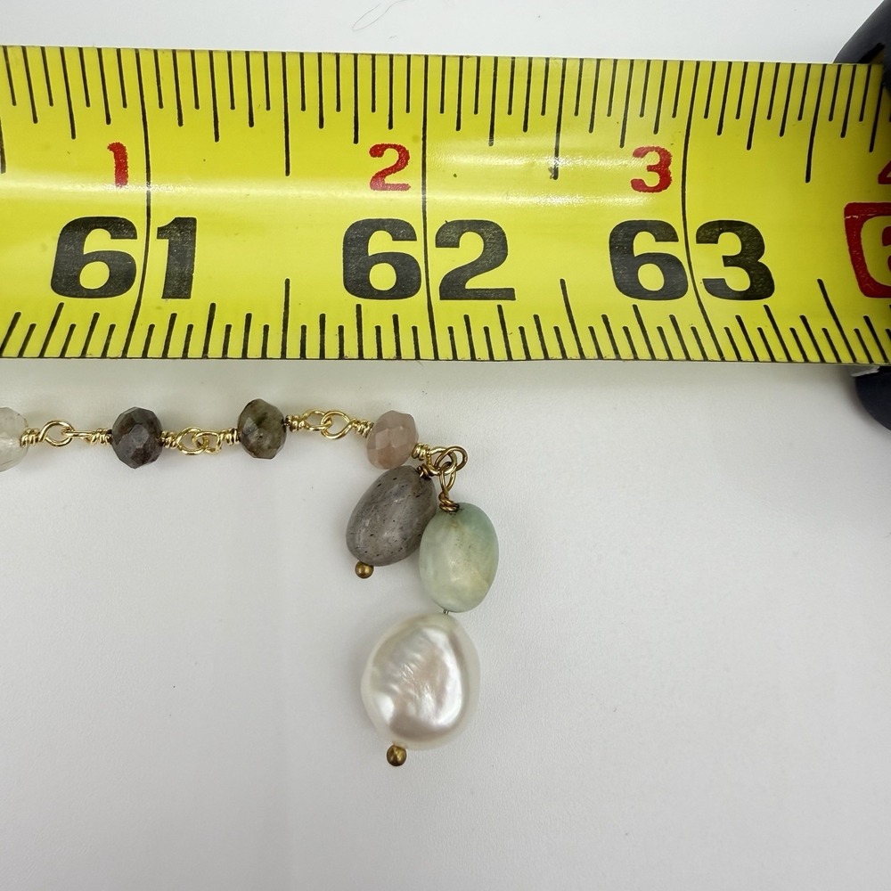HSN Joya 925 Freshwater Pearl & Gemstone Necklace Flapper 62 Inches Layering‎ - Picture 12 of 15